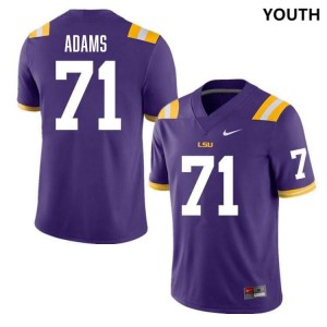 Youth Tyree Adams Purple LSU Tigers #71 College Football Embroidery Jersey 495557-580