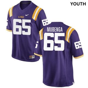 Youth Paul Mubenga Purple LSU Tigers #65 College Football Replica Jersey 553095-868