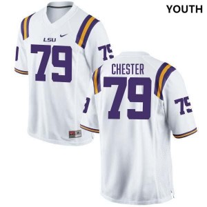 Youth DJ Chester White LSU Tigers #79 College Football 2024 Jersey 262550-705