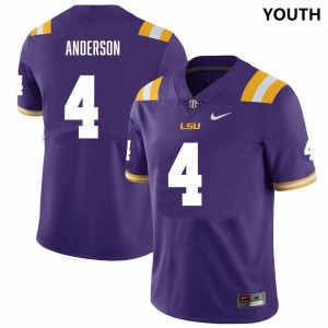 Youth Nic Anderson Purple LSU Tigers #4 College Football Game Jersey 109884-629