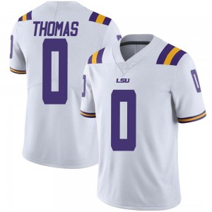 Men's Zavion Thomas White LSU Tigers #0 College Football University Jersey 493660-793