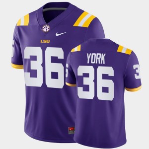 Men's Cade York Purple LSU Tigers #36 College Football Game Jersey 198085-108