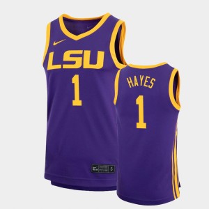 Men's Cam Hayes Purple LSU Tigers #1 Replica Basketball Jersey 720668-227