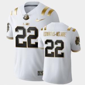 Men's Clyde Edwards-Helaire White LSU Tigers #22 Golden Edition Limited Jersey 744620-897