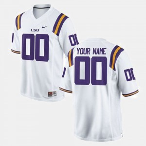 Men's Custom White LSU Tigers #00 College Football Jersey 969240-502