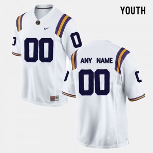 Youth Custom White LSU Tigers #00 College Limited Football Jersey 275481-691
