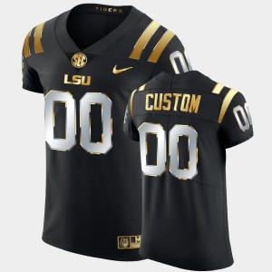 Men's Custom Black LSU Tigers #00 Golden Edition Elite Football Jersey 616926-382
