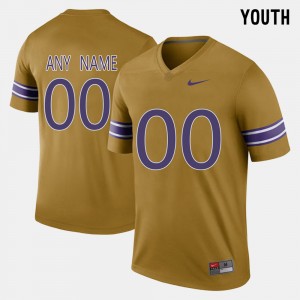 Youth Custom Gridiron Gold LSU Tigers #00 Throwback Jersey 447622-426