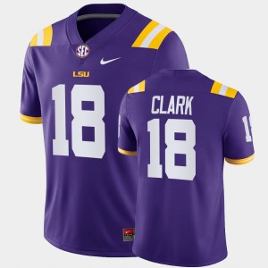 Men's Damone Clark Purple LSU Tigers #18 College Football Game Jersey 787548-359