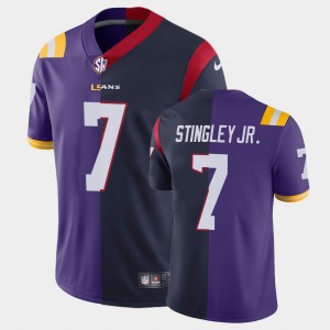 Men's Derek Stingley Jr. Purple Black LSU Tigers #7 2022 NFL Draft Split Limited Jersey 997427-743