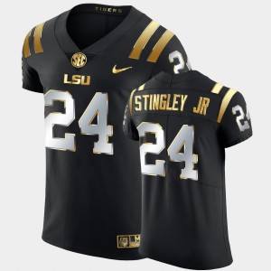 Men's Derek Stingley Jr. Black LSU Tigers #24 Golden Edition Elite Football Jersey 568874-391