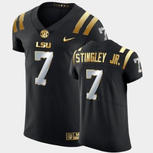 Men's Derek Stingley Jr. Black LSU Tigers #7 College Football Golden Edition Jersey 189881-632