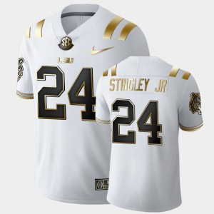 Men's Derek Stingley Jr. White LSU Tigers #24 Golden Edition Limited Football Jersey 585677-127