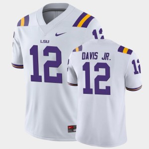 Men's Derrick Davis Jr. White LSU Tigers #12 Game Jersey 935658-236