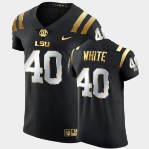Men's Devin White Black LSU Tigers #40 Golden Edition Elite Jersey 417385-729