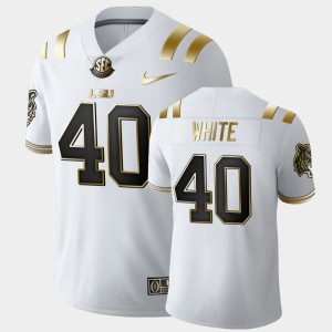 Men's Devin White White LSU Tigers #40 Golden Edition Limited Jersey 499045-799