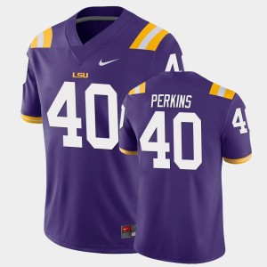 Men's Harold Perkins Purple LSU Tigers #40 Game Jersey 779434-420