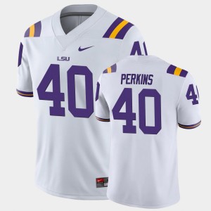Men's Harold Perkins White LSU Tigers #40 Game Jersey 646396-340