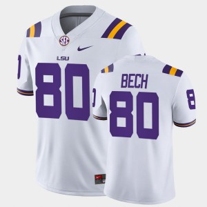 Men's Jack Bech White LSU Tigers #80 College Football Game Jersey 531909-183