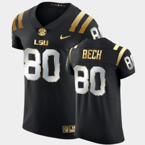 Men's Jack Bech Black LSU Tigers #80 Golden Edition Elite Football Jersey 518911-193