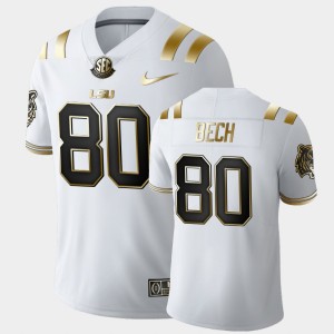 Men's Jack Bech White LSU Tigers #80 Golden Edition Limited Football Jersey 504268-221