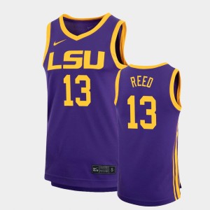 Men's Jalen Reed Purple LSU Tigers #13 Replica Basketball Jersey 145165-595