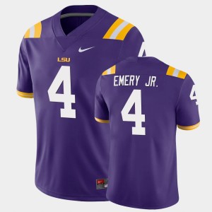 Men's John Emery Jr. Purple LSU Tigers #4 Game Jersey 447380-464