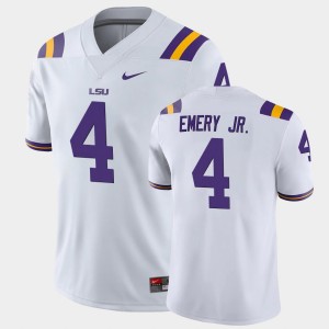 Men's John Emery Jr. White LSU Tigers #4 Game Jersey 167652-132