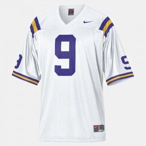 Youth Jordan Jefferson White LSU Tigers #9 College Football Jersey 765809-686