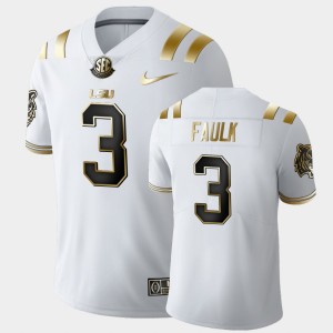 Men's Kevin Faulk White LSU Tigers #3 Golden Edition Limited Jersey 563645-101
