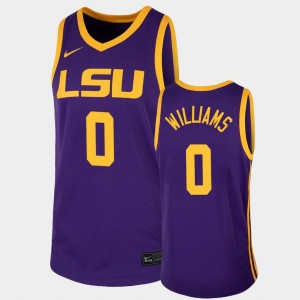 Men's KJ Williams Purple LSU Tigers #0 College Basketball Jersey 251750-486