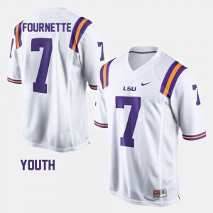 Youth Leonard Fournette White LSU Tigers #7 College Football Jersey 753557-113