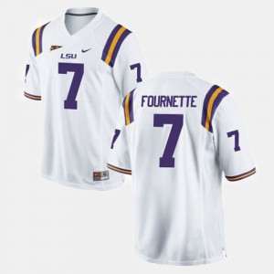 Men's Leonard Fournette White LSU Tigers #7 College Football Jersey 402757-608