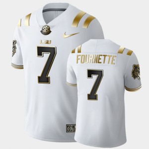 Men's Leonard Fournette White LSU Tigers #7 Golden Edition Limited Jersey 248087-712