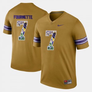 Men's Leonard Fournette Gold LSU Tigers #7 Player Pictorial Jersey 611511-521