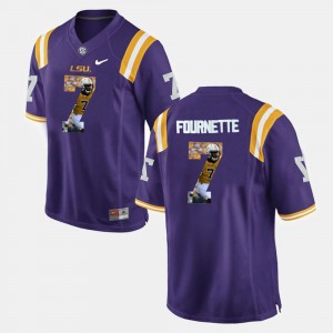 Men's Leonard Fournette Purple LSU Tigers #7 Player Pictorial Jersey 340036-424