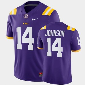 Men's Max Johnson Purple LSU Tigers #14 College Football Game Jersey 943610-941