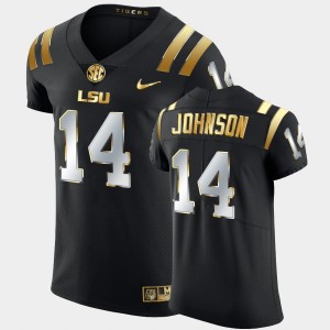 Men's Max Johnson Black LSU Tigers #14 Golden Edition Elite Football Jersey 491908-429
