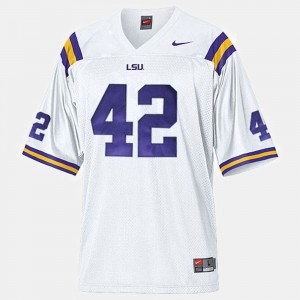 Men's Michael Ford White LSU Tigers #42 College Football Jersey 631429-284