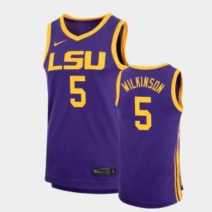 Men's Mwani Wilkinson Purple LSU Tigers #5 Replica Basketball Jersey 134175-431