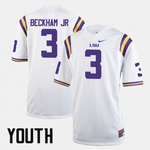 Youth Odell Beckham Jr White LSU Tigers #3 Alumni Football Game Jersey 534522-786
