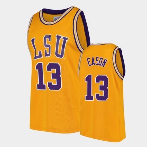 Men's Tari Eason Gold LSU Tigers #13 College Basketball 2021 transfer Jersey 506125-451