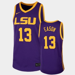 Men's Tari Eason Purple LSU Tigers #13 College Basketball 2021 transfer Jersey 276058-691