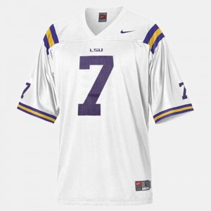Youth Tyrann Mathieu White LSU Tigers #7 College Football Jersey 218776-948