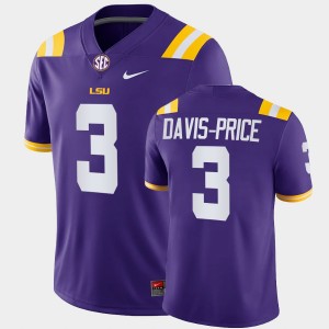 Men's Tyrion Davis-Price Purple LSU Tigers #3 College Football Game Jersey 216403-832