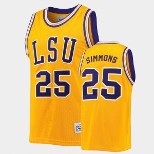 Men's Ben Simmons Gold LSU Tigers #25 Commemorative Basketball Commemorative Classic Jersey 385646-407