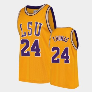 Men's Cameron Thomas Gold LSU Tigers #24 College Basketball 2021 NBA Draft Prospect Jersey 704404-119