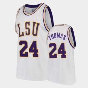 Men's Cameron Thomas White LSU Tigers #24 College Basketball 2021 NBA Top Draft Jersey 899895-976