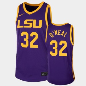 Men's Shareef O'Neal Purple LSU Tigers #32 College Basketball 2020-21 Replica Jersey 156520-993
