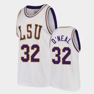 Men's Shareef O'Neal White LSU Tigers #32 College Basketball 2020-21 Replica Jersey 128542-425
